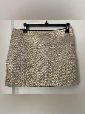 Express Metallic Gold Jacquard Mini Skirt